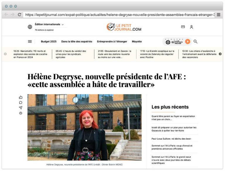 Hélène Degryse, nouvelle présidente de l’AFE : «cette assemblée a hâte de travailler»