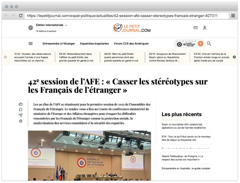 42ᵉ session de l’AFE : « Casser les stéréotypes sur les Français de l’étranger »